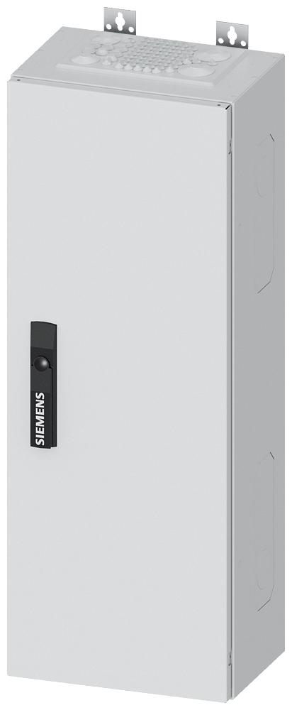 Siemens ALPHA 400, wall-mount cabinet, IP43, safety class 2, H: 800 mm, W: 300 mm, D: 210 mm, RAL 9016