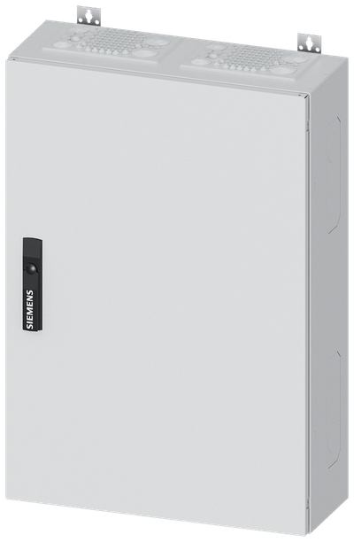 Siemens ALPHA 400, wall-mount cabinet, IP43, safety class 2, H: 800 mm, W: 550 mm, D: 210 mm, RAL 9016