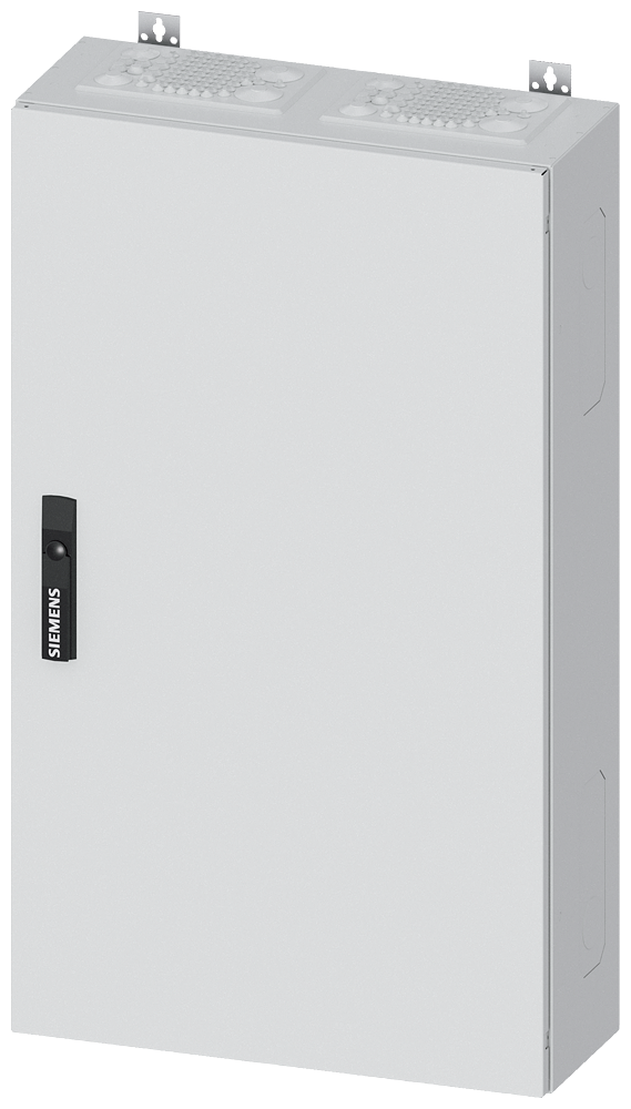 Siemens ALPHA 400, wall-mount cabinet, IP43, safety class 2, H: 950 mm, W: 550 mm, D: 210 mm, RAL 9016