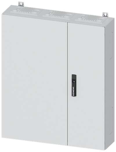 Siemens ALPHA 400, wall-mount cabinet, IP43, safety class 2, H: 950 mm, W: 800 mm, D: 210 mm, RAL 9016