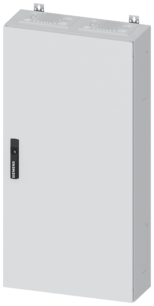 Siemens ALPHA 400, wall-mount cabinet, IP43, safety class 2, H: 1100 mm, W: 550 mm, D: 210 mm, RAL 9016