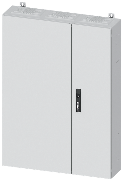 Siemens ALPHA 400, wall-mount cabinet, IP43, safety class 2, H: 1100 mm, W: 800 mm, D: 210 mm, RAL 9016