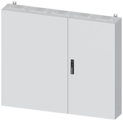 Siemens ALPHA 400, wall-mount cabinet, IP43, safety class 2, H: 1100 mm, W: 1300 mm, D: 210 mm, RAL 9016