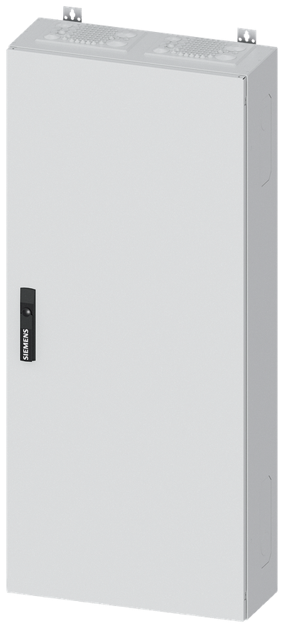 Siemens ALPHA 400, wall-mount cabinet, IP43, safety class 2, H: 1250 mm, W: 550 mm, D: 210 mm, RAL 9016