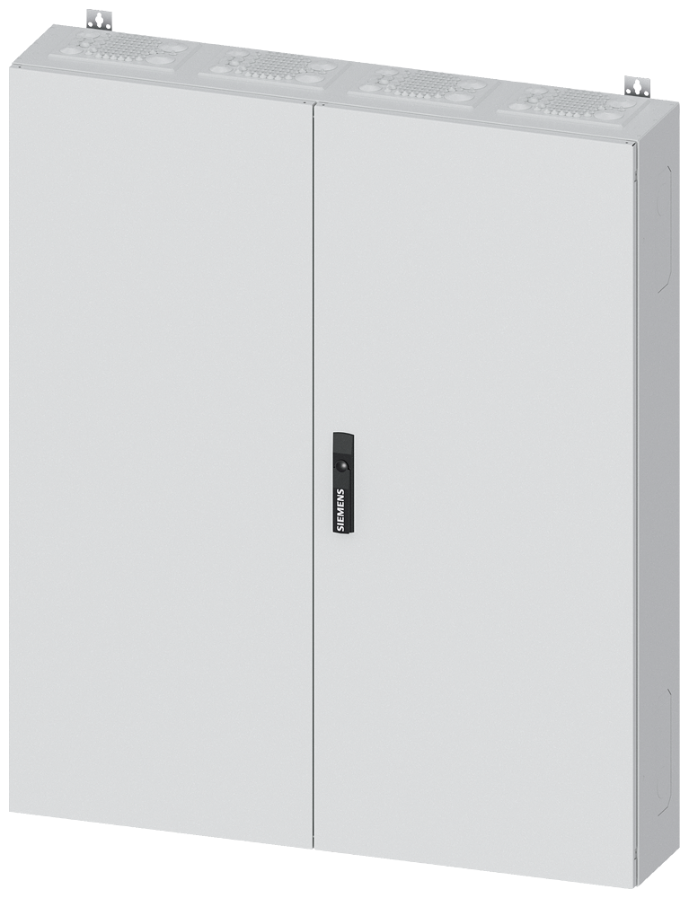 Siemens ALPHA 400, wall-mount cabinet, IP43, safety class 2, H: 1250 mm, W: 1050 mm, D: 210 mm, RAL 9016
