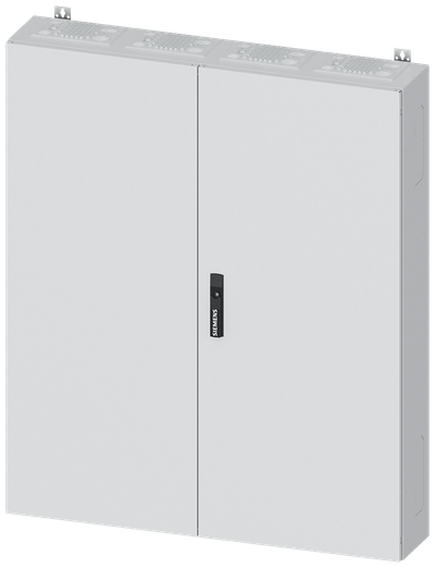 Siemens ALPHA 400, wall-mount cabinet, IP43, safety class 2, H: 1250 mm, W: 1050 mm, D: 210 mm, RAL 9016