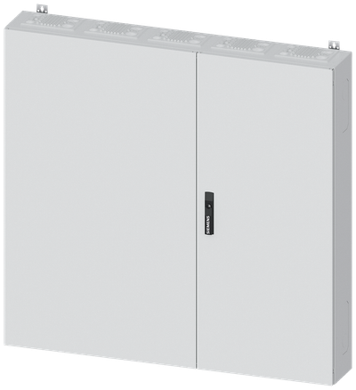 Siemens ALPHA 400, wall-mount cabinet, IP43, safety class 2, H: 1250 mm, W: 1300 mm, D: 210 mm, RAL 9016