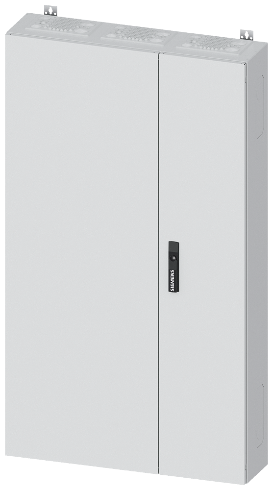 Siemens ALPHA 400, wall-mount cabinet, IP43, safety class 2, H: 1400 mm, W: 800 mm, D: 210 mm, RAL 9016