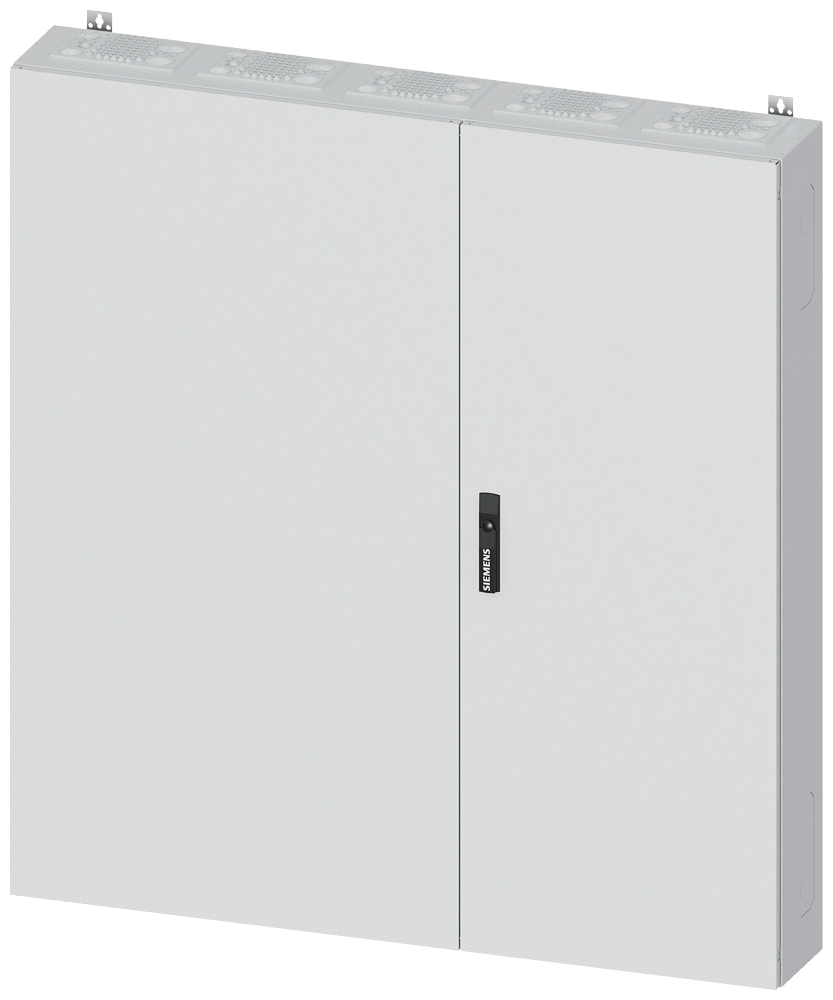 Siemens ALPHA 400, wall-mount cabinet, IP43, safety class 2, H: 1400 mm, W: 1300 mm, D: 210 mm, RAL 9016