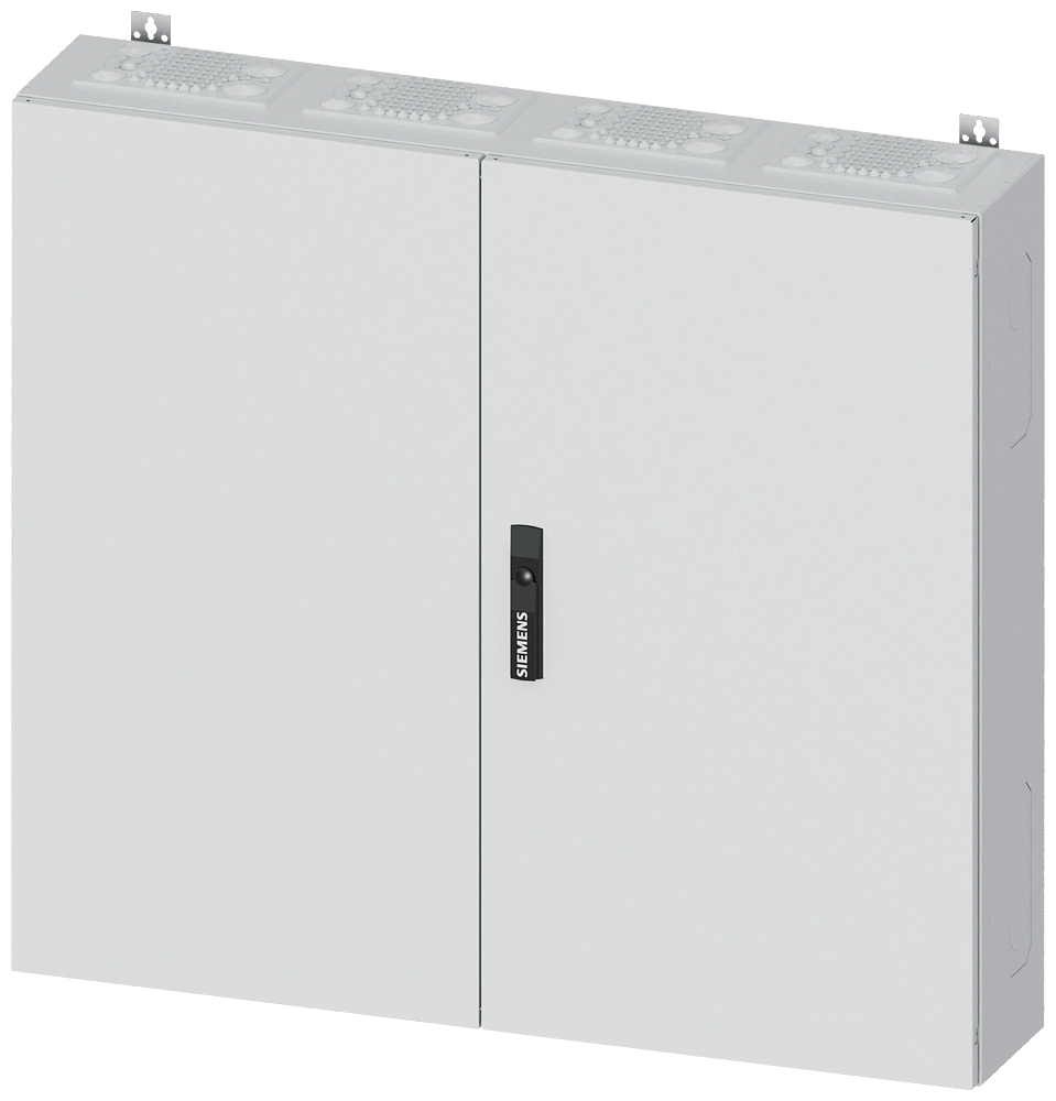 Siemens ALPHA 400, wall-mount cabinet, IP55, safety class 2, H: 950 mm, W: 1050 mm, D: 210 mm, RAL 9016
