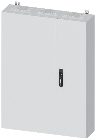Siemens ALPHA 400, wall-mount cabinet, IP55, safety class 2, H: 1100 mm, W: 800 mm, D: 210 mm, RAL 9016