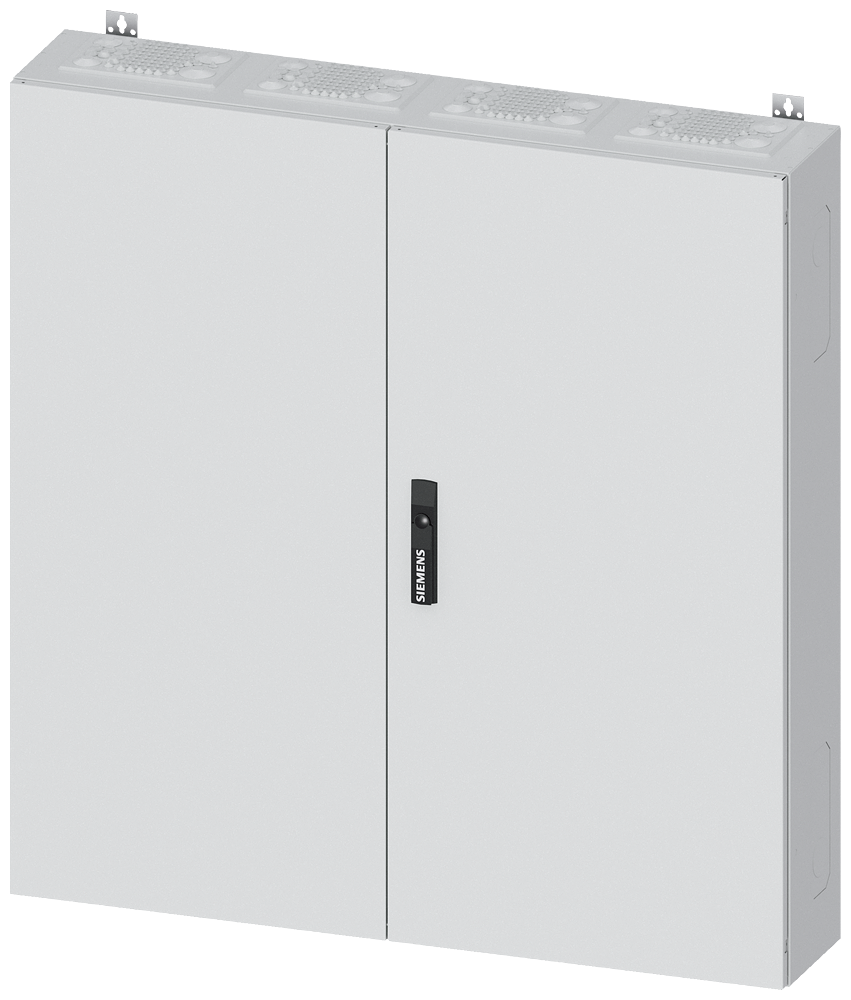 Siemens ALPHA 400, wall-mount cabinet, IP55, safety class 2, H: 1100 mm, W: 1050 mm, D: 210 mm, RAL 9016