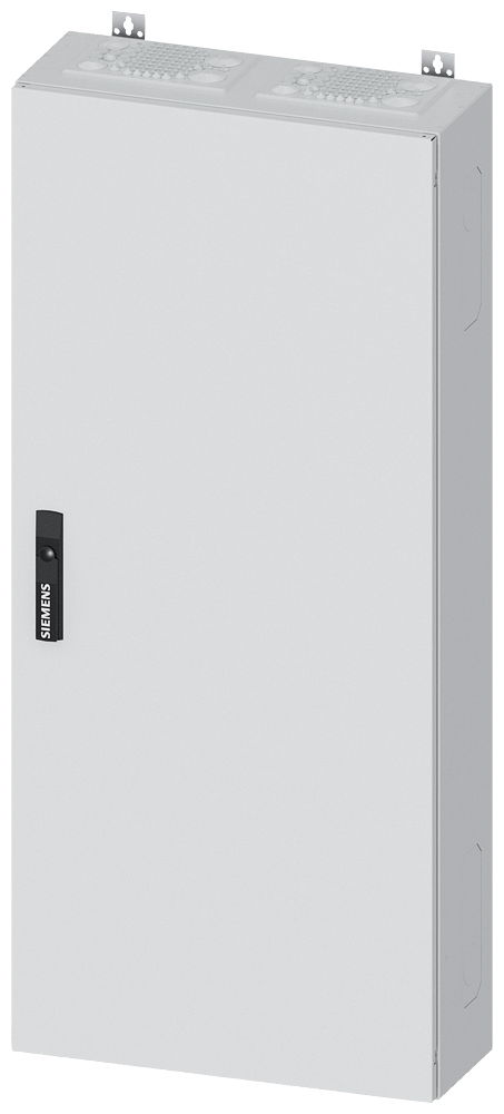 Siemens ALPHA 400, wall-mount cabinet, IP55, safety class 2, H: 1250 mm, W: 550 mm, D: 210 mm, RAL 9016