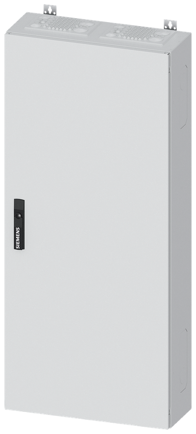 Siemens ALPHA 400, wall-mount cabinet, IP55, safety class 2, H: 1250 mm, W: 550 mm, D: 210 mm, RAL 9016