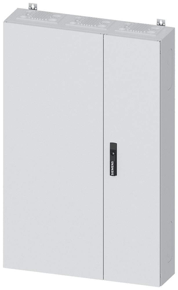 Siemens ALPHA 400, wall-mount cabinet, IP55, safety class 2, H: 1250 mm, W: 800 mm, D: 210 mm, RAL 9016