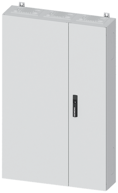 Siemens ALPHA 400, wall-mount cabinet, IP55, safety class 2, H: 1250 mm, W: 800 mm, D: 210 mm, RAL 9016