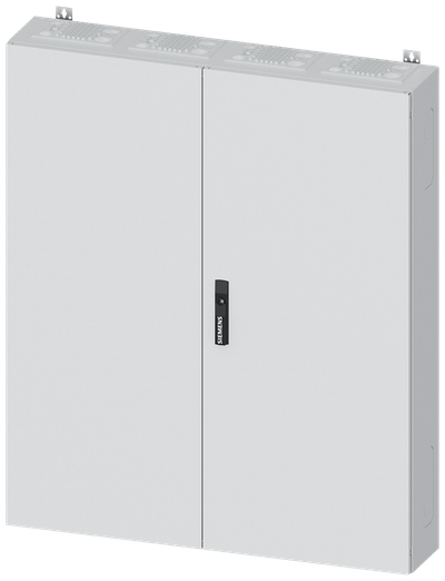 Siemens ALPHA 400, wall-mount cabinet, IP55, safety class 2, H: 1250 mm, W: 1050 mm, D: 210 mm, RAL 9016