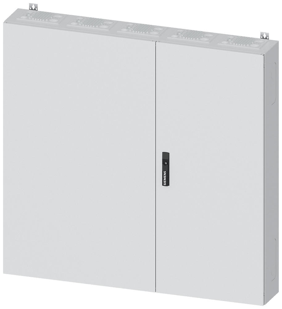 Siemens ALPHA 400, wall-mount cabinet, IP55, safety class 2, H: 1250 mm, W: 1300 mm, D: 210 mm, RAL 9016