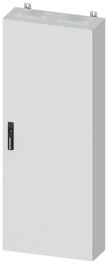Siemens ALPHA 400, wall-mount cabinet, IP55, safety class 2, H: 1400 mm, W: 550 mm, D: 210 mm, RAL 9016