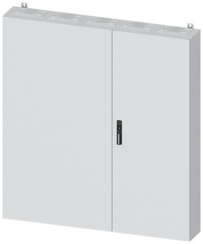 Siemens ALPHA 400, wall-mount cabinet, IP55, safety class 2, H: 1400 mm, W: 1300 mm, D: 210 mm, RAL 9016