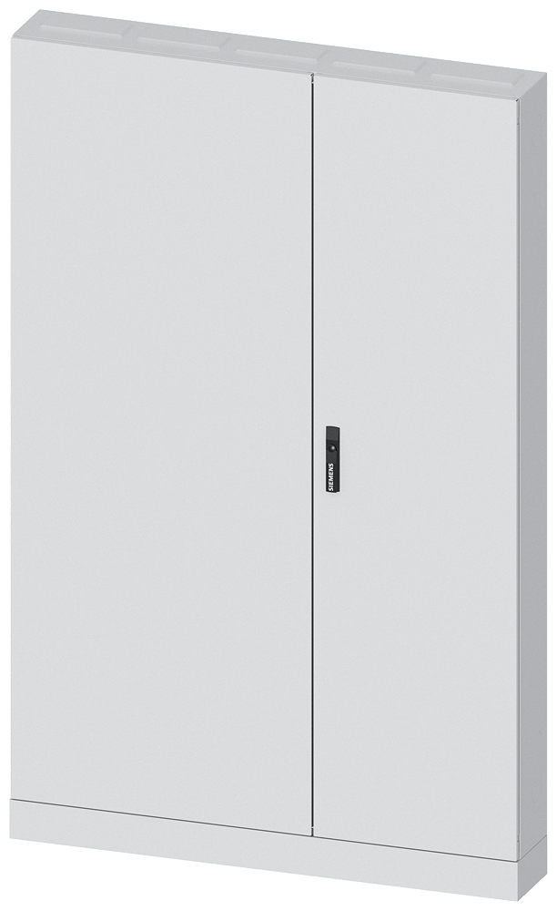 Siemens ALPHA 630, floor-standing cabinet, IP43, safety class 1, H:1950 mm, W:1300 mm, D:210 mm,RAL7035, flange roof