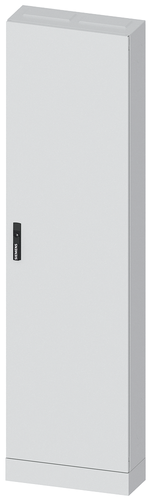 Siemens ALPHA 630, floor-standing cabinet, IP43, safety class 2, H: 1950 mm, W: 550 mm, D: 210 mm, RAL 7035