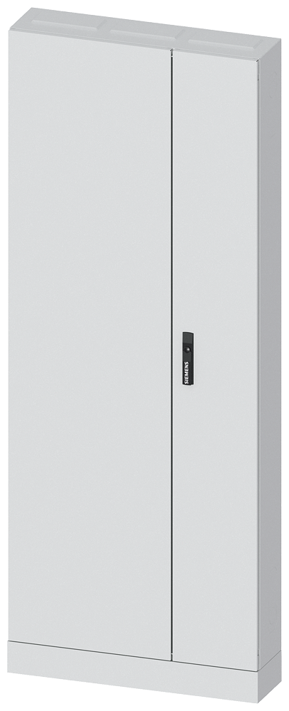 Siemens ALPHA 630, floor-standing cabinet, IP43, safety class 2, H: 1950 mm, W: 800 mm, D: 210 mm, RAL 7035