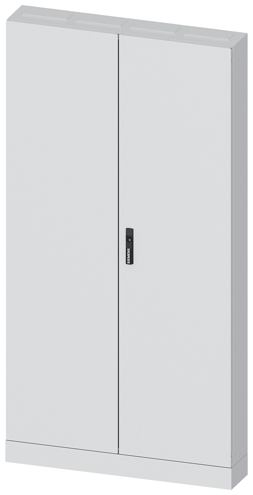 Siemens ALPHA 630, floor-standing cabinet, IP43, safety class 2, H: 1950 mm, W: 1050 mm, D: 210 mm, RAL 7035