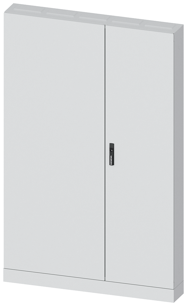 Siemens ALPHA 630, floor-standing cabinet, IP43, safety class 2, H: 1950 mm, W: 1300 mm, D: 210 mm, RAL 7035