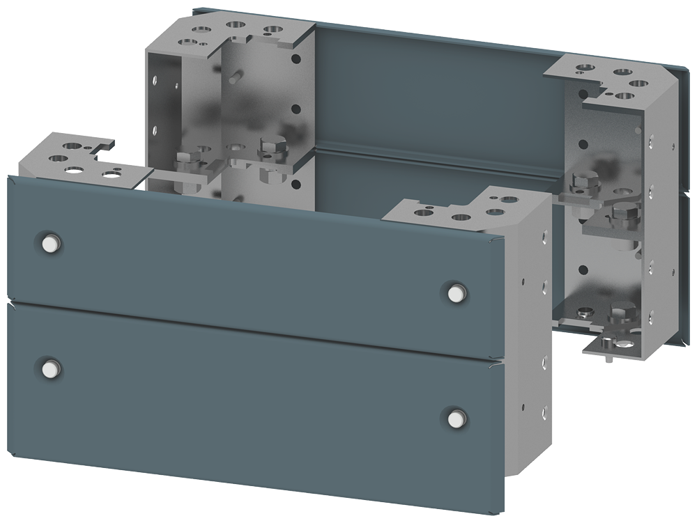 Siemens 8PQ1024-0BA01 Base Corner with Front Plates, 400 mm, RAL 5020