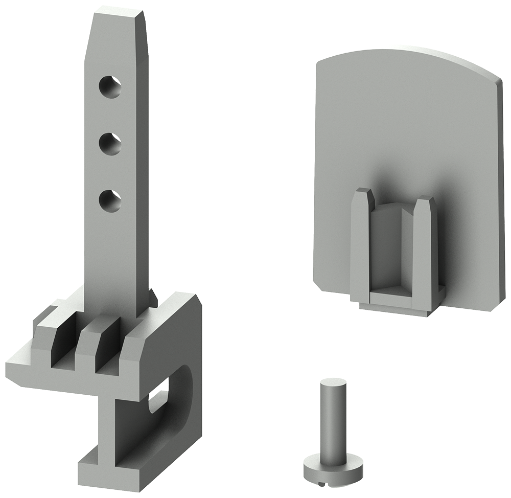 Siemens Vibration & Shock kit 1 Mounting rail limits 2 screws, 1 long pin