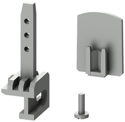 Siemens Vibration & Shock kit 1 Mounting rail limits 2 screws, 1 long pin