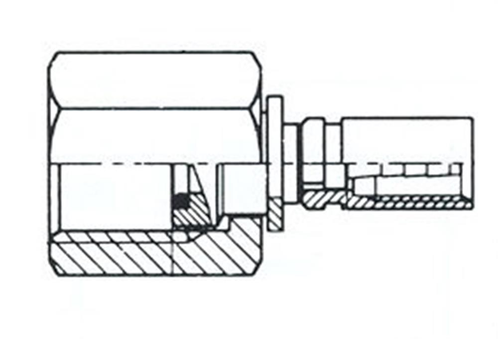 Oleotec Test fitting with sleeve steel chromated socket - 1/4"