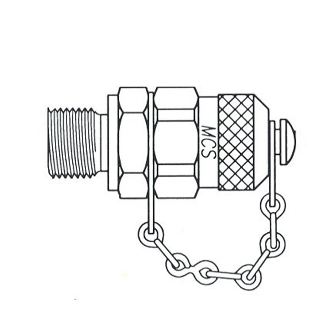 Oleotec Test outlet form e steel chromated nipple - 1/4", M16 x 2