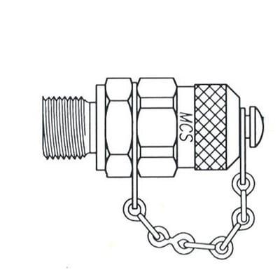 Oleotec Test outlet form e steel chromated nipple - 1/4", M16 x 2