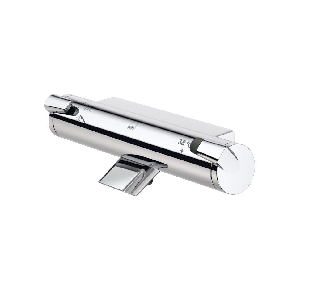 Oras Optima bath and shower thermostat, chrome-plated, 2 handles, spout included