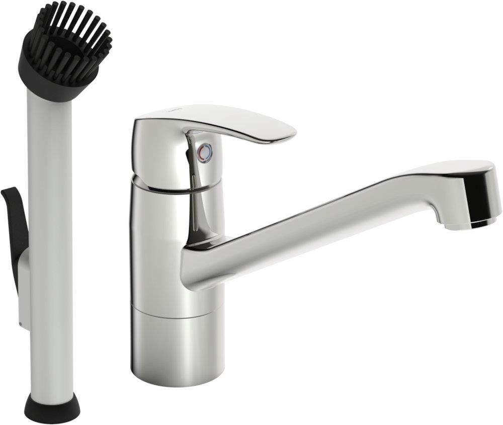 Oras Safira Kitchen faucet - 1 handles, Chrome-plated, 255mm, J-spout, Without, Low, Yes