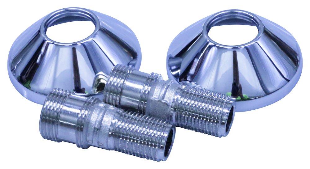 Oras Union with shut-off and rosette nipple/nipple - Straight, Without, 1/2", 3/4"