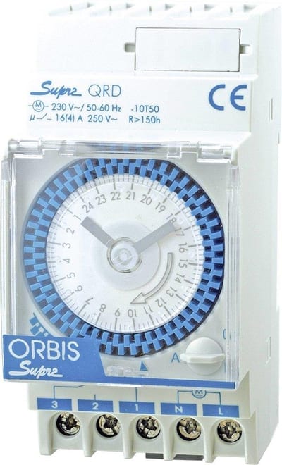 Orbis Supra-QRS Mechanical timer weekly timer - 230V, 44 mm, 1 Channel