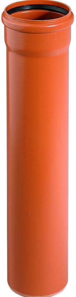 Ostendorf Sewer Pipe PVC-U with Oil-Resistant Sealing Ring, Ø110 mm, SN4, 1000 mm, EN 13476