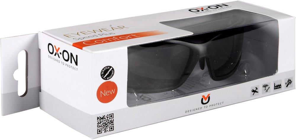 OX-ON Speed Plus Comfort Safety Glasses - Grey Scratch-Resistant Anti-Fog Lens