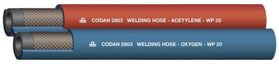 Oxygen/acetylene Twin Hose EPDM, SBR/EPDM - 3/16 - 3/16", 5mm, 80°C, 20bar, 5mm