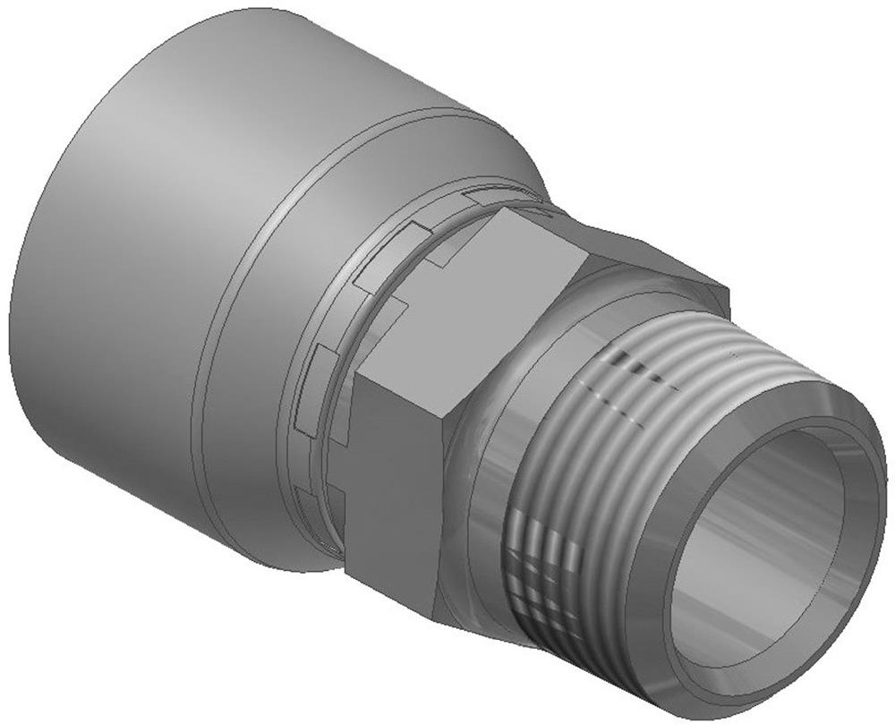Parker 10148 Crimp Fitting NPT nipple steel chromated - 5/16", 1/4", 48, -4-5, Parker 301SN, Parker 421SN, Parker 441RH, Parker 462ST, Parker 471TC, Parker 487ST, Parker 426, Parker 441, Parker 462, Parker 477