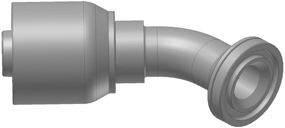 Parker 16F77 Crimp Fitting steel chromated - 2", 2", 6000psi, 77, 45°, Parker 787TC, Parker 797TC