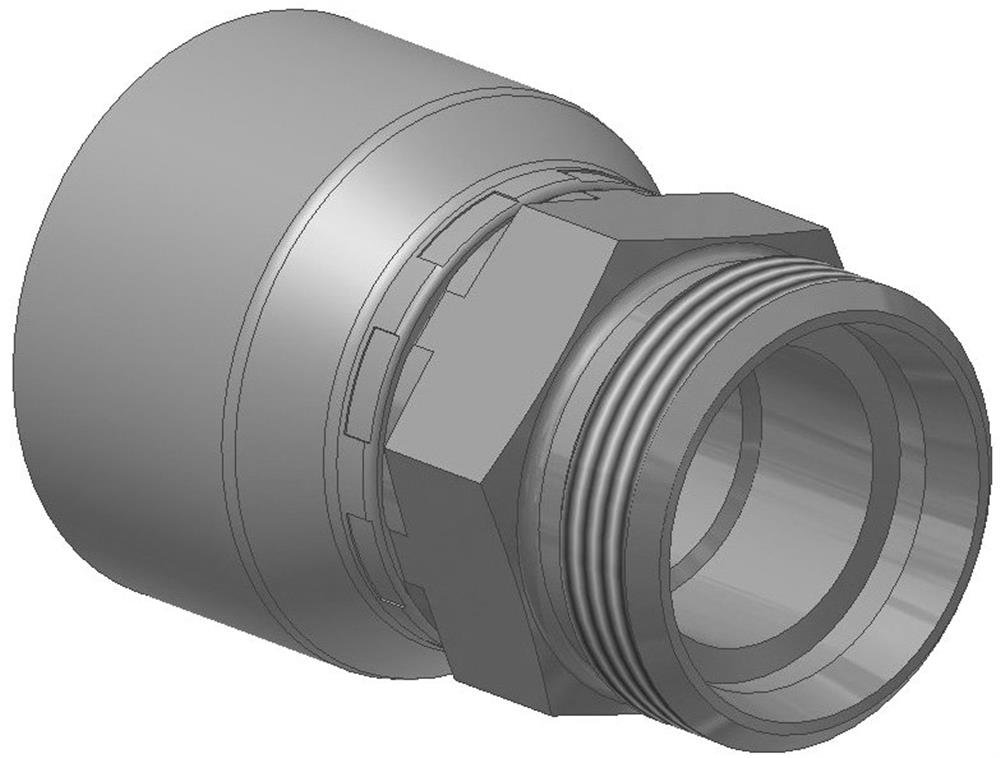 Parker 1D048 Crimp Fitting light metric nipple steel chromated - 1/2", 15mm, 48, -15-8, Parker 301SN, Parker 421SN, Parker 441RH, Parker 462ST, Parker 471TC, Parker 487ST, Parker 426, Parker 441, Parker 462, Parker 477