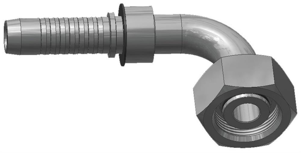 Parker DKOS Crimp Fitting metric steel chromated - 1.1/4", 38mm, V4, 90°, Parker H29