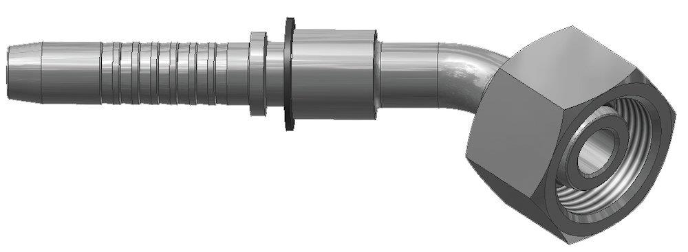 Parker DKOS Crimp Fitting metric steel chromated - 3/4", 25mm, V4, 45°, Parker H29
