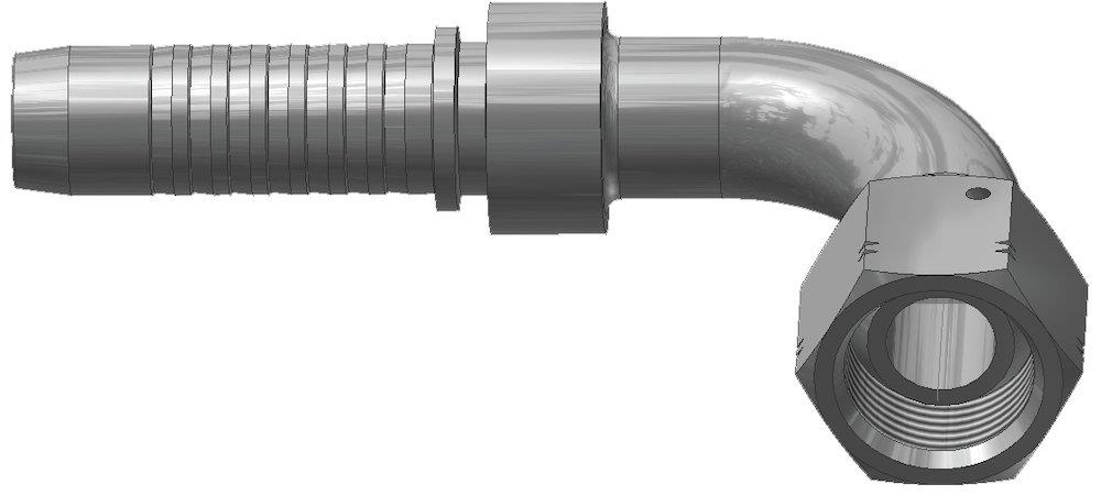 Parker DKR Crimp Fitting BSPP steel chromated - 1 1/4", 1 1/4", V4, 90°, Parker H29