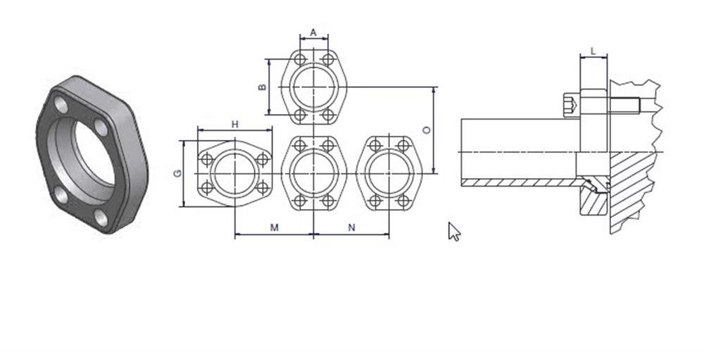 Parker F37-612-CFX Loose Flange steel chromated - 3/4", 6000psi