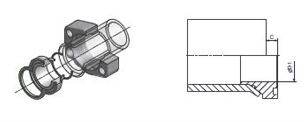 Parker IN24-38X3.0TFVCF Flange Insert steel chromated - 1 1/2", 38mm, 3000, 6000psi